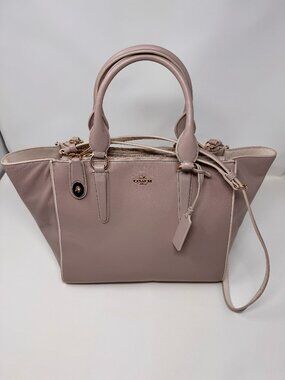 COACH Crosby Carryall Grey Birch Smooth Leather Satchel Tote 16" Unused